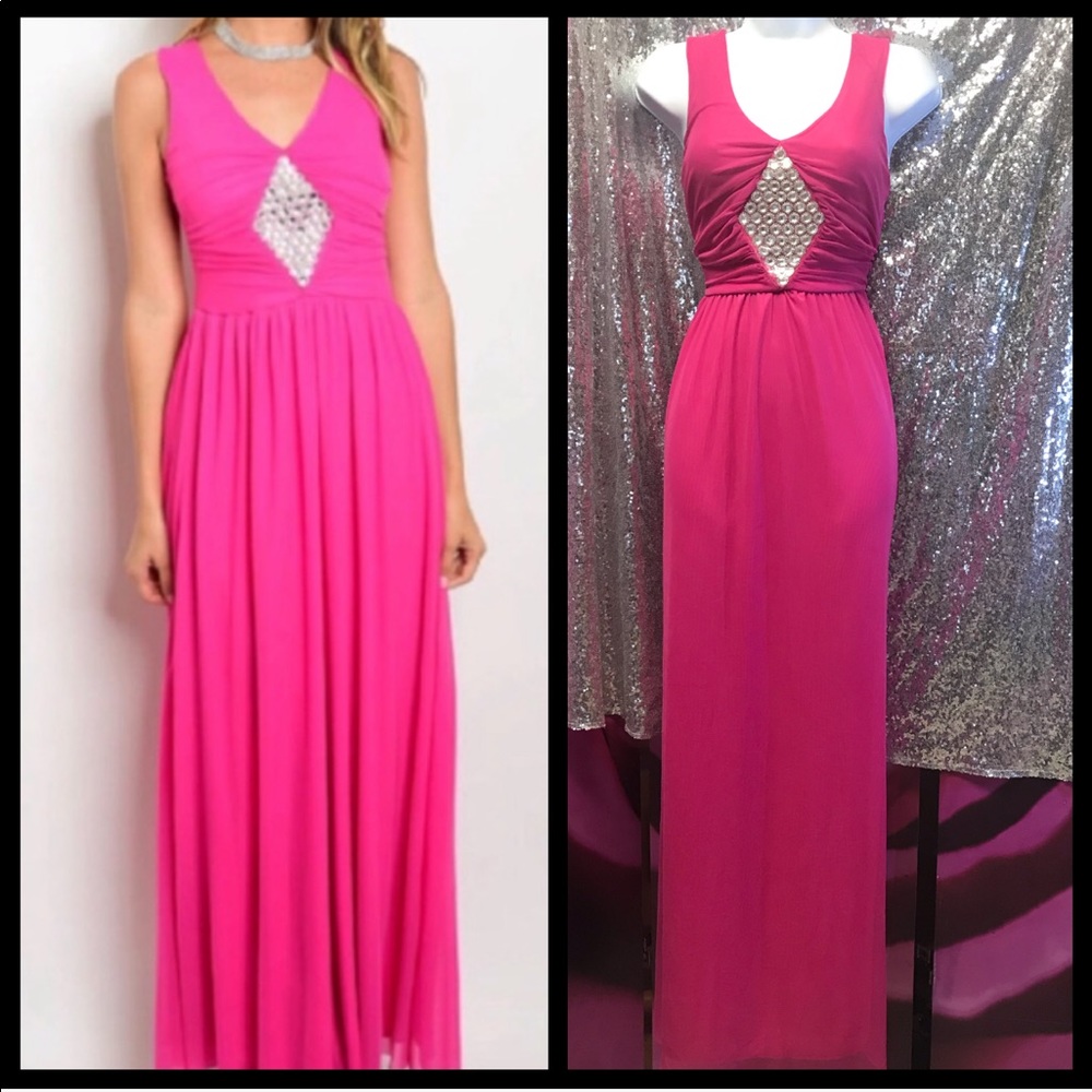 Gorgeous dress/gown silver gems